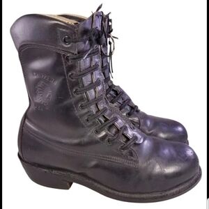 RARE CHIPPEWA VINTAGE BOOTS STEEL TOE ZIP LACE UP MAN SIZE 8 EE